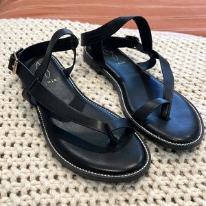 JOIE Black Leather Sandals size 10